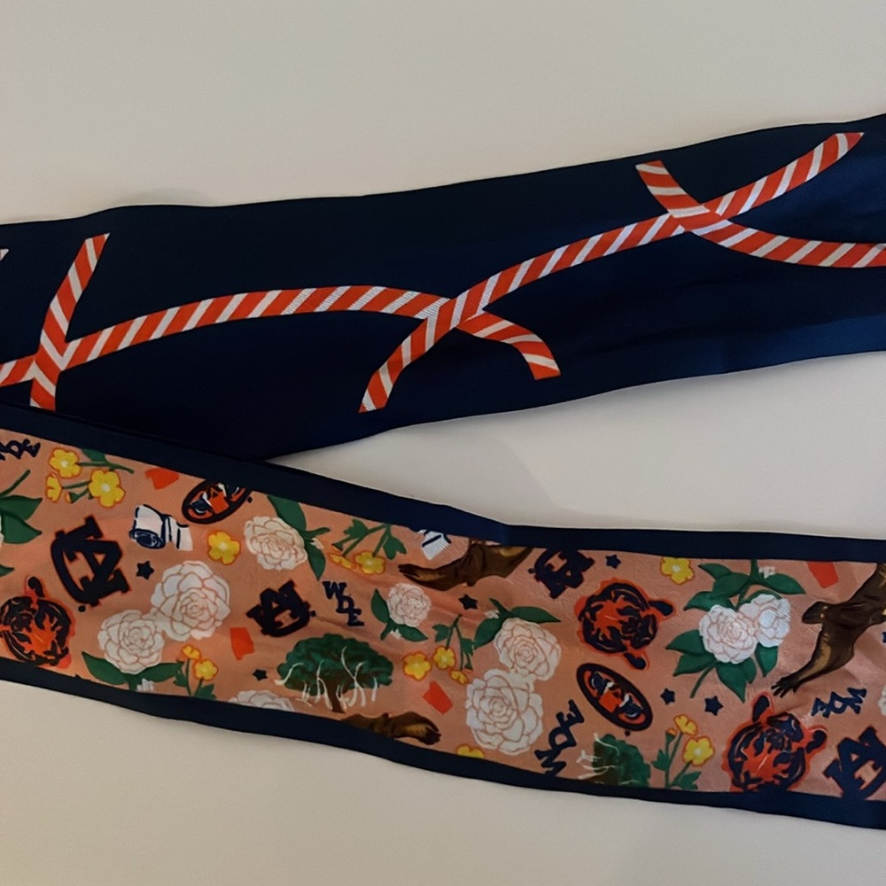 Auburn silk twilly scarf